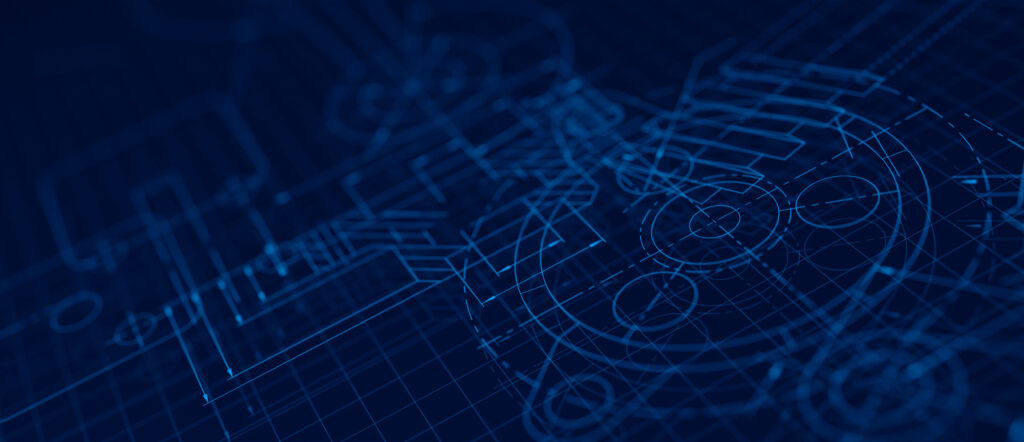 Blueprints engineer technician design drawing mechanical gear engineering Engine factory Industry Industrial technology project abstract presentation cover banner background. 3d rendering.